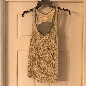 Lace razor back tank